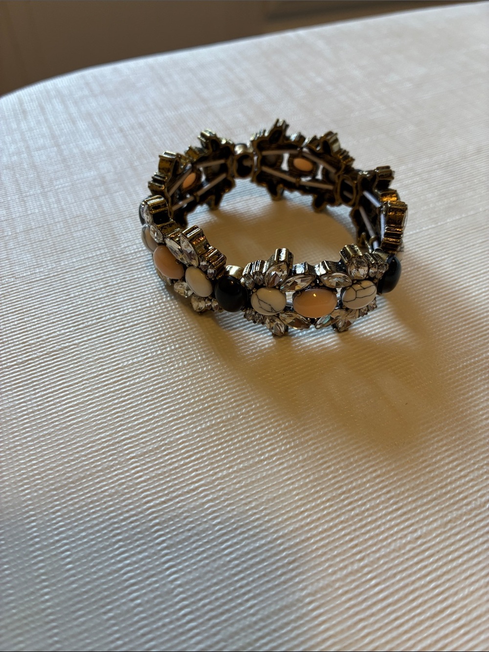 Chloe + Isabel Black, Cream and Peach Stretch Bracelet